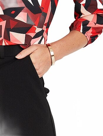 Pantalon fluide large maille stretch unie