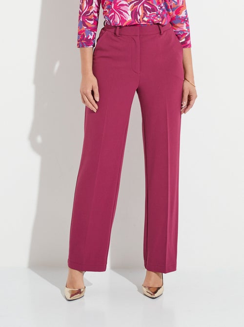 Pantalon fluide large maille stretch unie - Kiabi