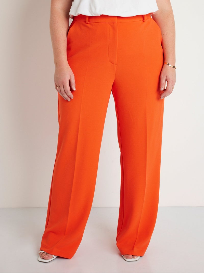Pantalon fluide large Orange - Kiabi
