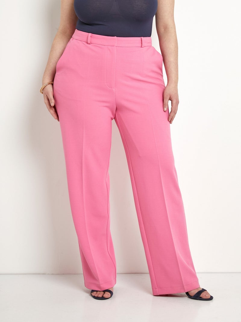 Pantalon fluide large Rose - Kiabi