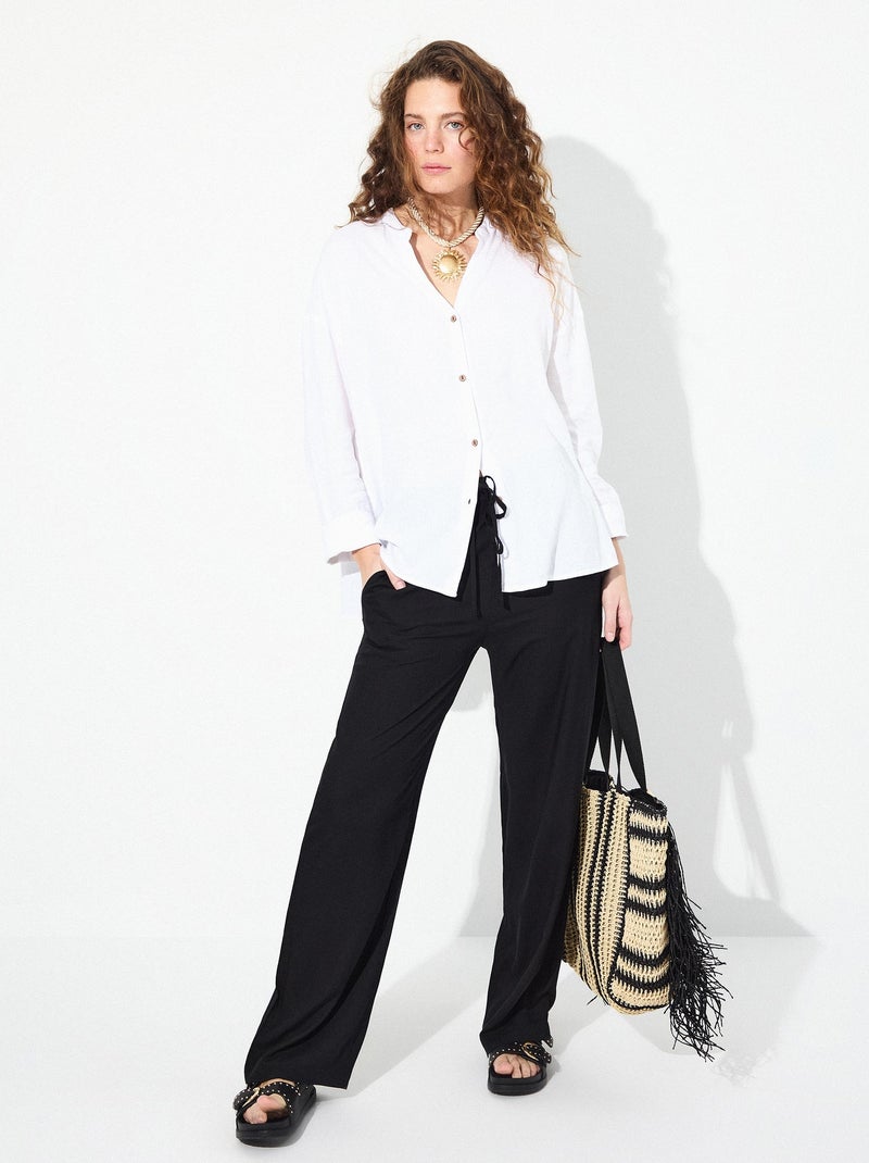 Pantalon fluide MO Fashion Noir - Kiabi