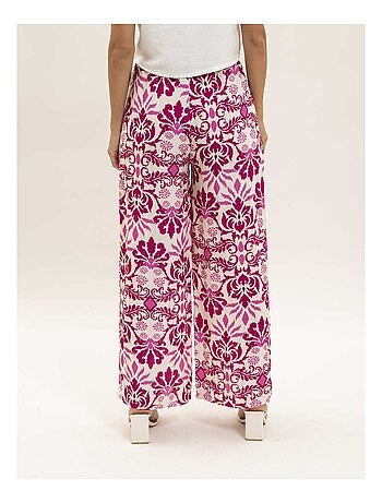 Pantalon fluide motifs avec ceinture etobia