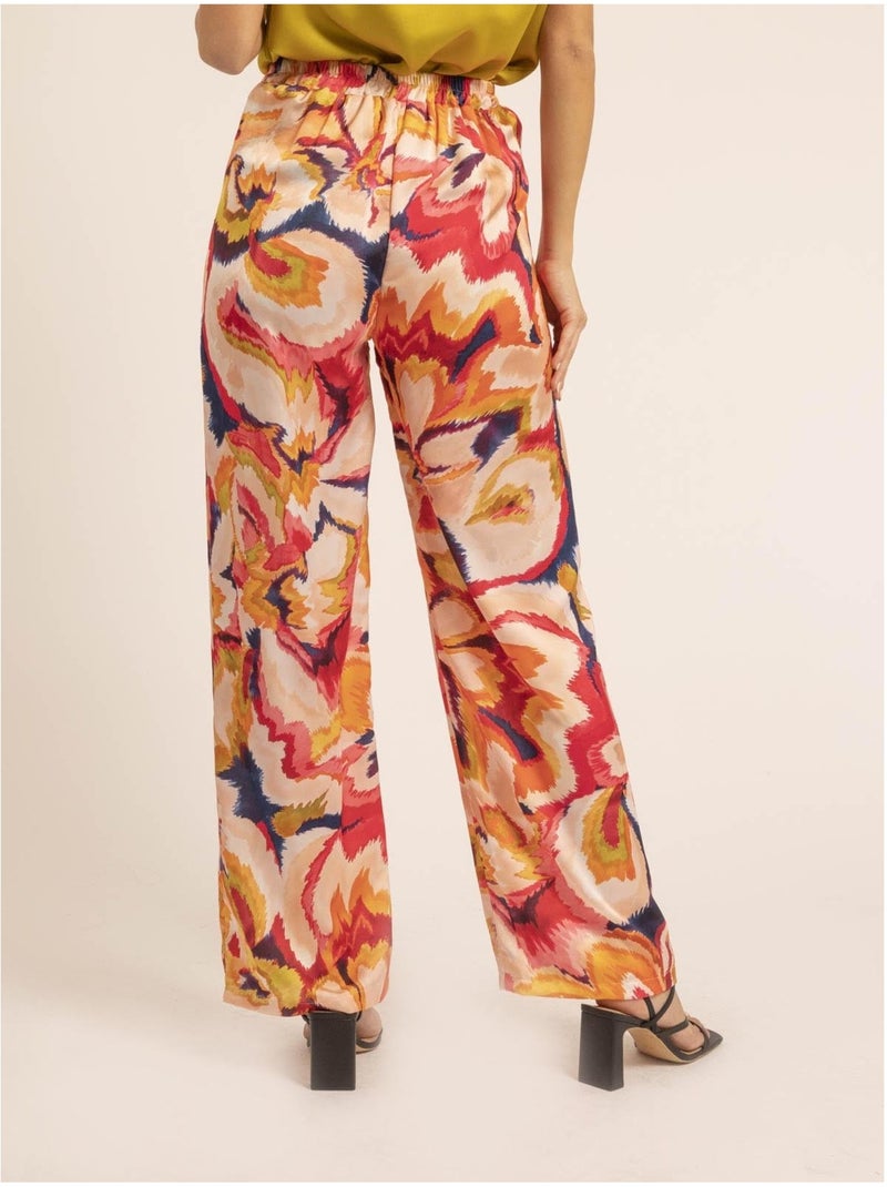 Pantalon fluide motifs ECRINE Rose - Kiabi