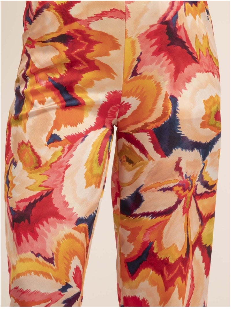 Pantalon fluide motifs ECRINE Rose - Kiabi