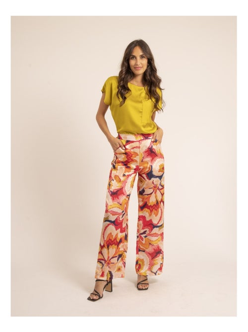 Pantalon fluide motifs ECRINE - Kiabi