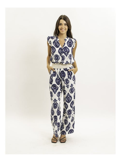Pantalon fluide motifs EMILINE - Kiabi