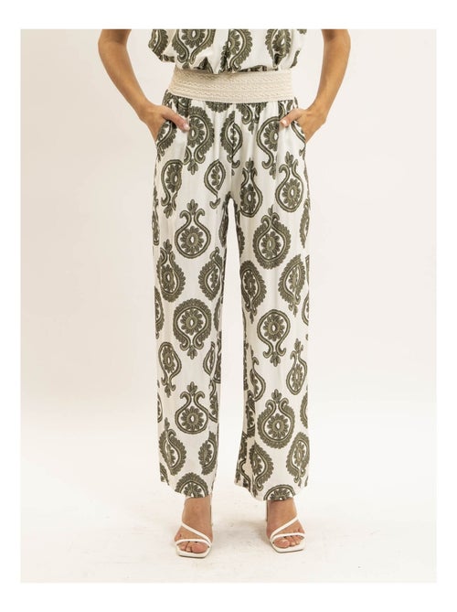 Pantalon fluide motifs EMILINE - Kiabi