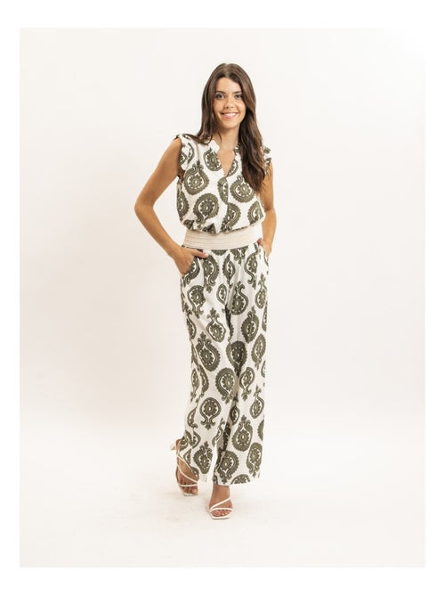 Pantalon fluide motifs EMILINE - Kiabi