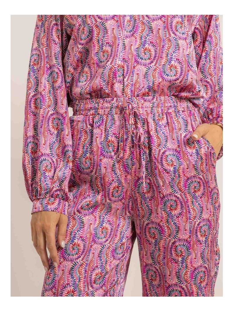 Pantalon fluide motifs EMOVE Rose - Kiabi