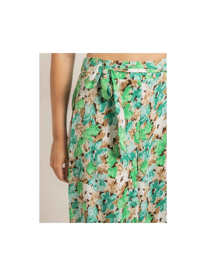 Pantalon fluide motifs ENISTA Vert - Kiabi