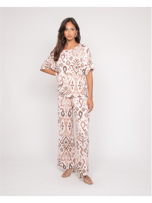 Pantalon fluide motifs ENOLIA - Kiabi