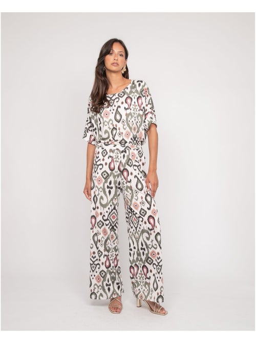 Pantalon fluide motifs ENOLIA - Kiabi