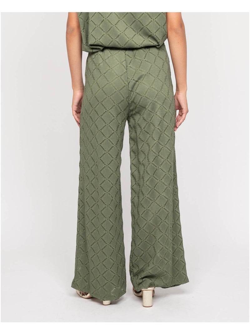 Pantalon fluide motifs ESUNA Kaki - Kiabi