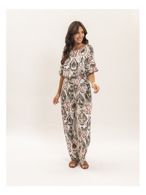 Pantalon fluide motifs ETONIA - Kiabi