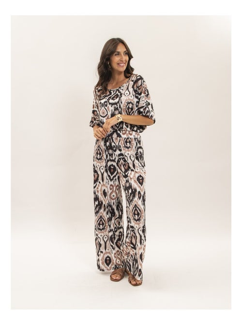 Pantalon fluide motifs ETONIA - Kiabi