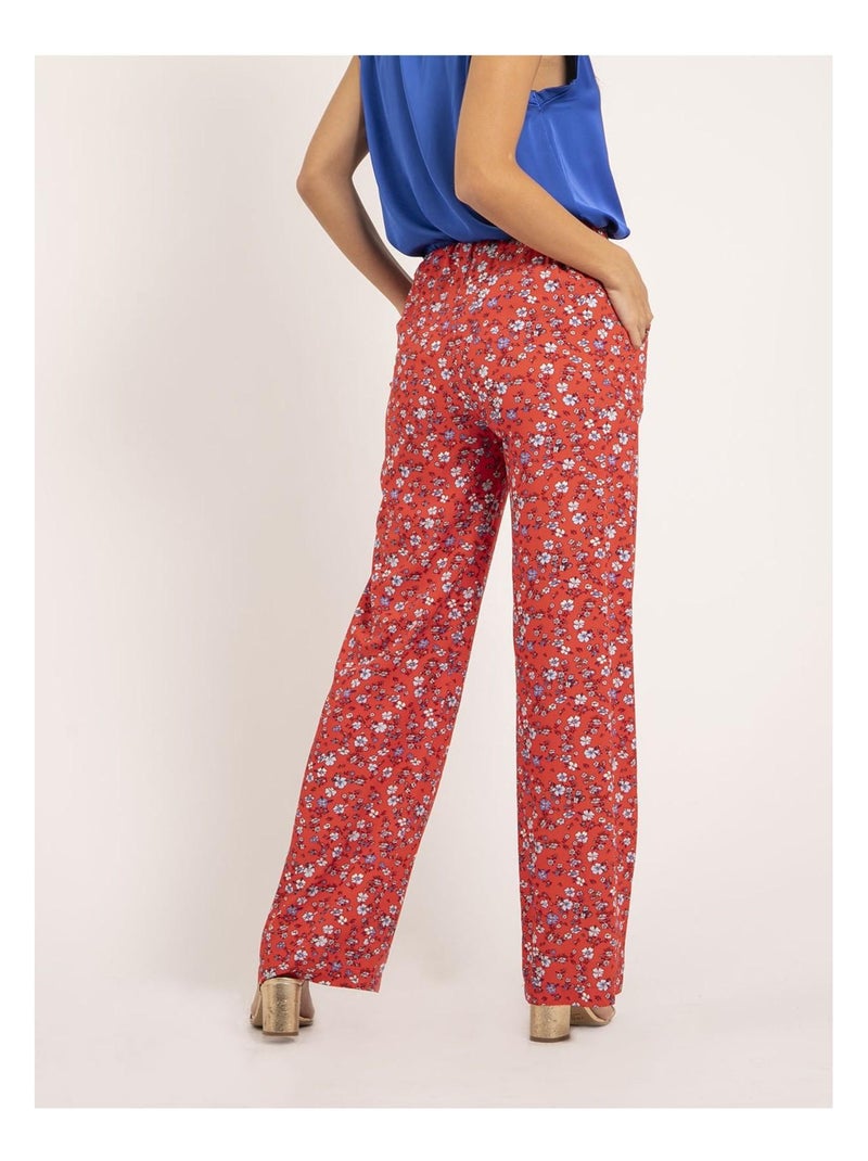 Pantalon fluide motifs EUXANE Rouge - Kiabi