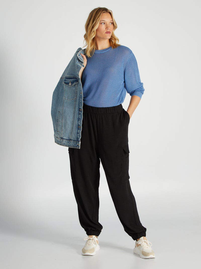 Pantalon fluide 'Only Carmakoma' noir - Kiabi