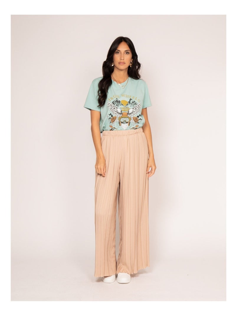 Pantalon fluide plissé EDOUARD Beige - Kiabi
