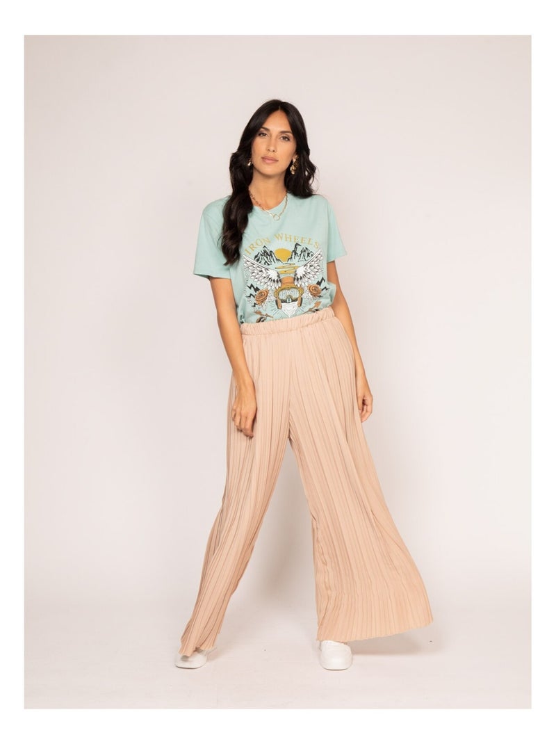 Pantalon fluide plissé EDOUARD Beige - Kiabi