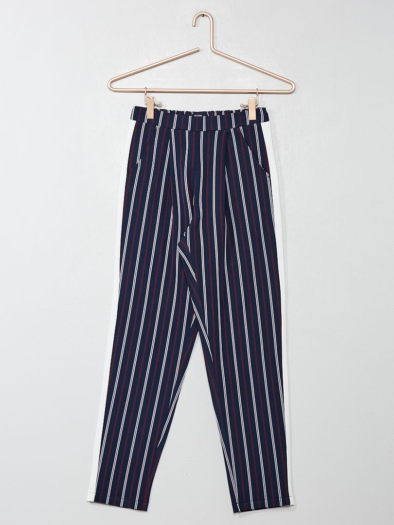 Pantalon Fluide Rayé Noir Et Blanc Pour Femme - Taille S, Coupe Régulière, Neuf Sans étiquette