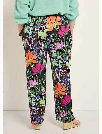 Pantalon fluide stretch, fleuri poétique - Afibel