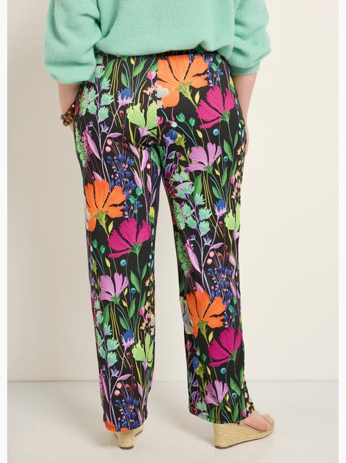 Pantalon fluide stretch, fleuri poétique - Afibel - Kiabi
