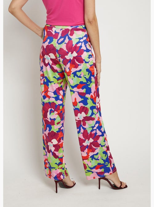 Pantalon fluide stretch, motif fleuri pop - Afibel - Kiabi