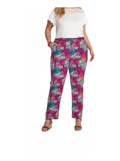 Pantalon fluide taille élastiquée - Afibel - Kiabi
