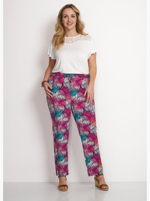 Pantalon fluide taille élastiquée - Afibel - Kiabi