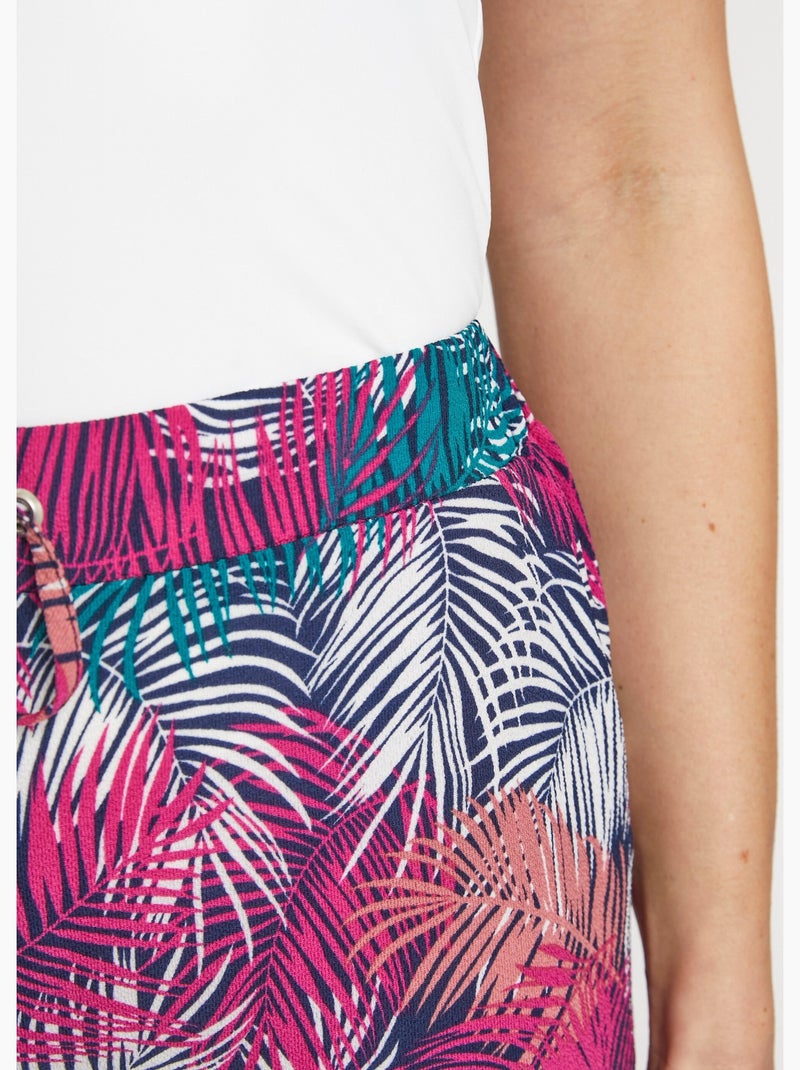Pantalon fluide taille élastiquée - Afibel Rose fushia - Kiabi