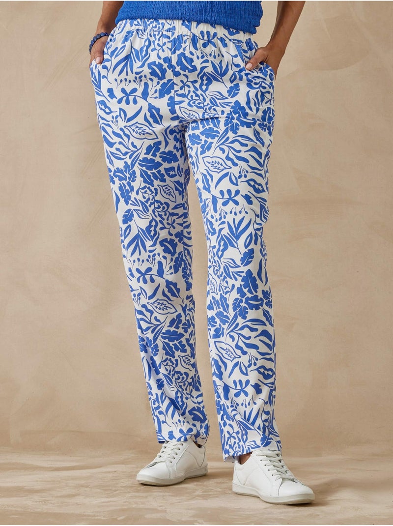Pantalon fluide taille élastiquée - DAXON Bleu - Kiabi