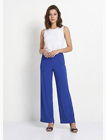 Pantalon fluide taille élastiquée maille - Afibel