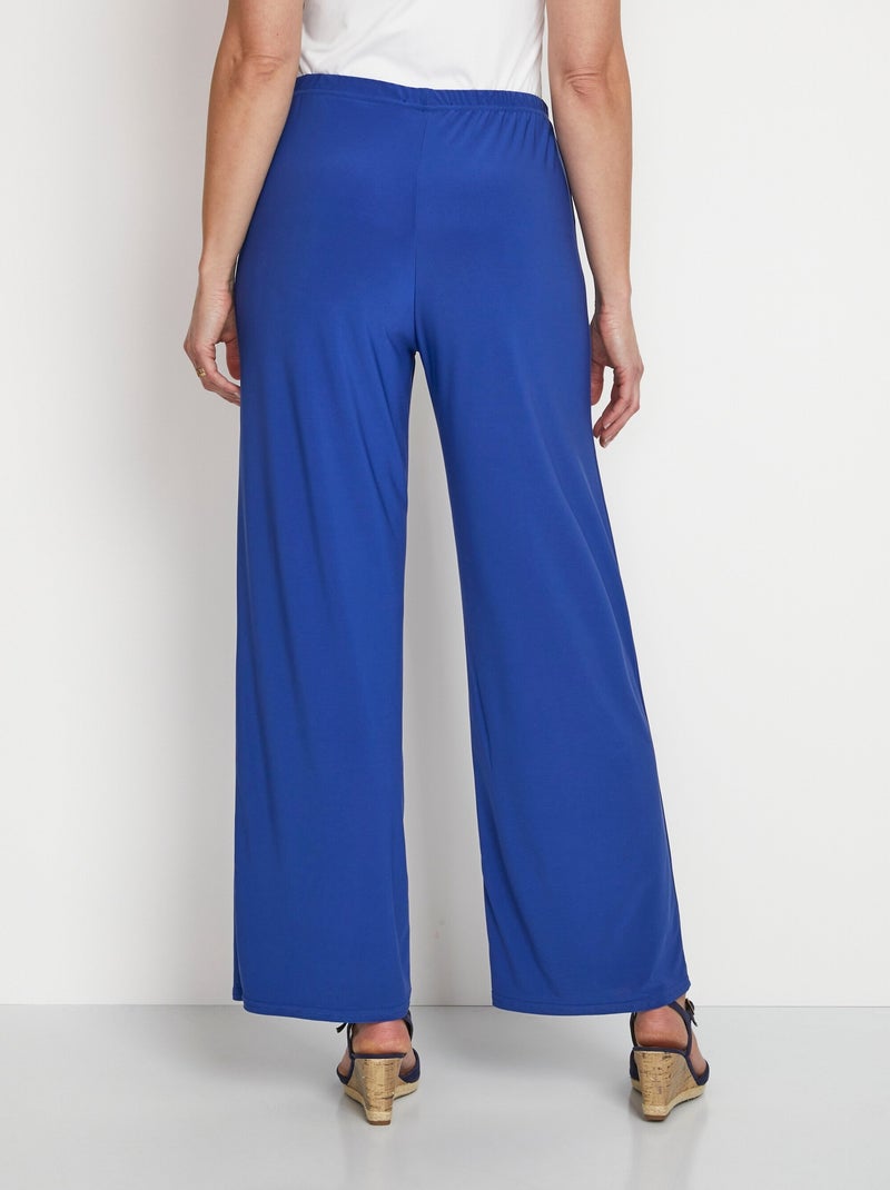 Pantalon fluide taille élastiquée maille - Afibel Bleu - Kiabi