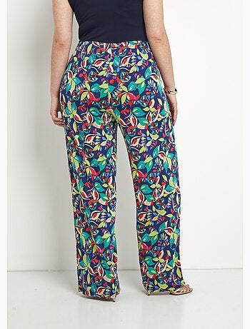 Pantalon fluide taille élastiquée maille - Afibel