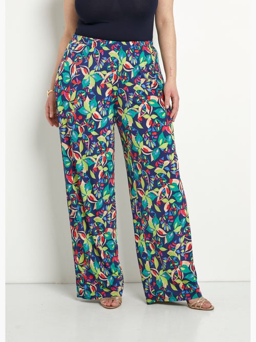 Pantalon fluide taille élastiquée maille - Afibel - Kiabi