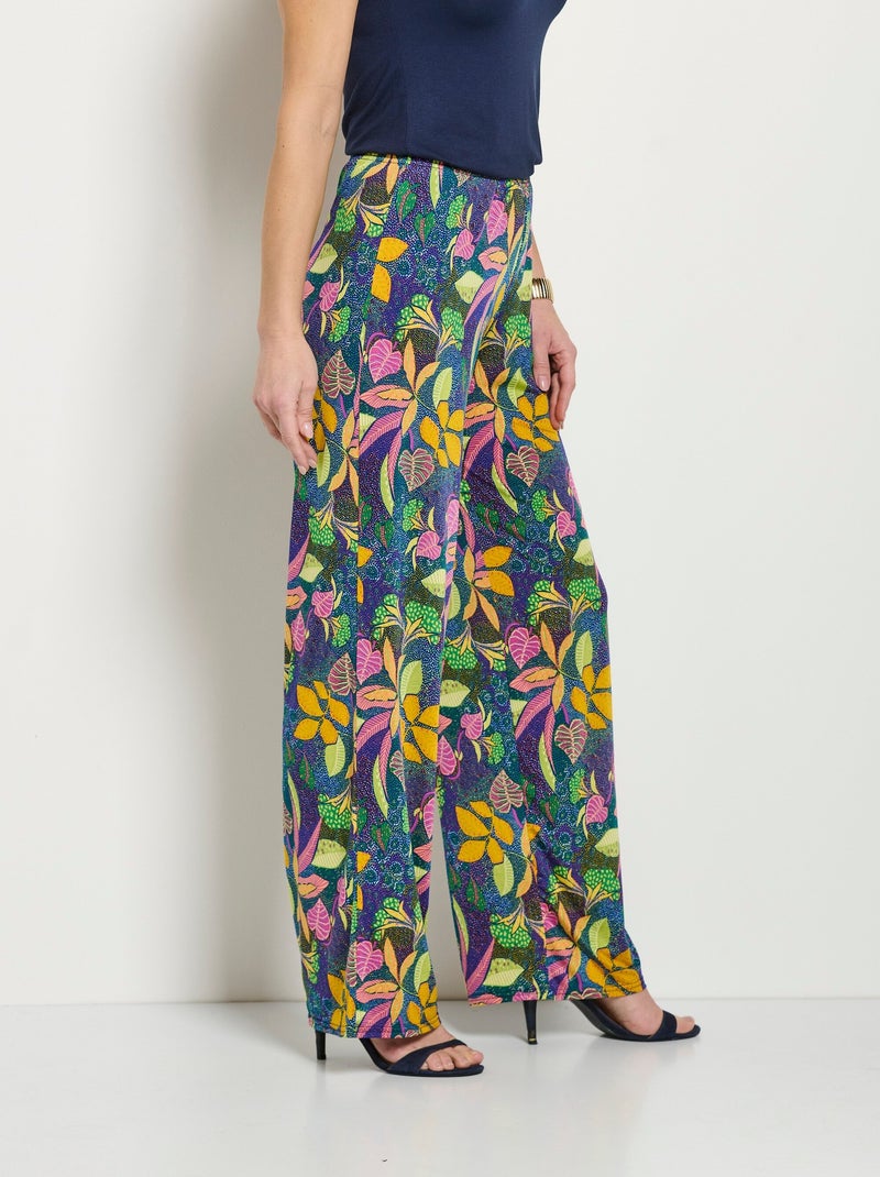 Pantalon fluide taille élastiquée maille - Afibel Multicolore - Kiabi