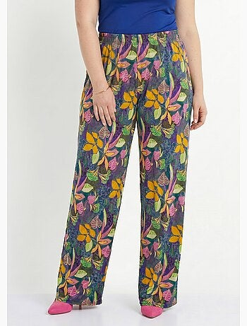 Pantalon fluide taille élastiquée maille - Afibel