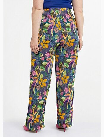 Pantalon fluide taille élastiquée maille - Afibel