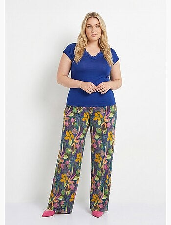 Pantalon fluide taille élastiquée maille - Afibel