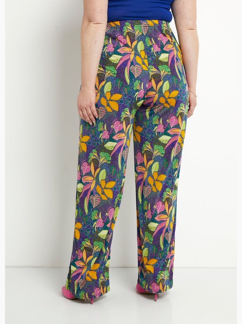 Pantalon fluide taille élastiquée maille - Afibel Rose - Kiabi