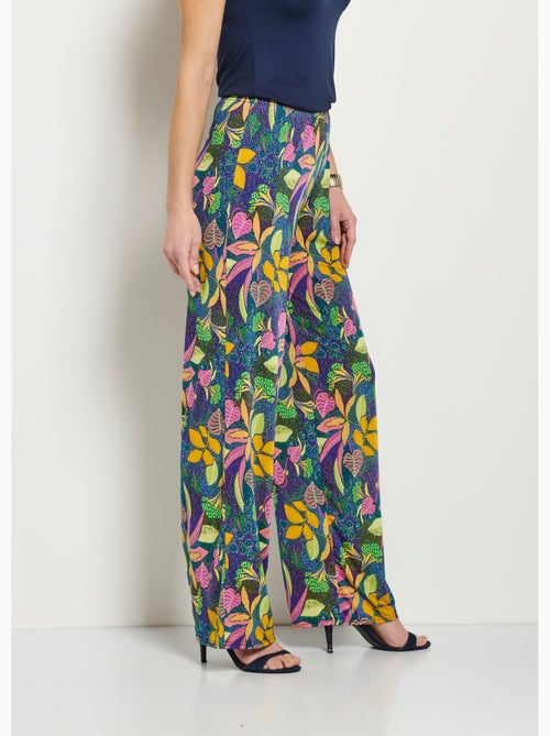 Pantalon fluide taille élastiquée maille - Afibel - Kiabi