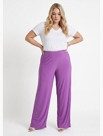 Pantalon fluide taille élastiquée maille - Afibel