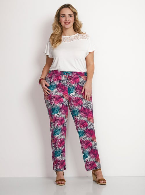 Pantalon fluide taille élastiquée - Kiabi