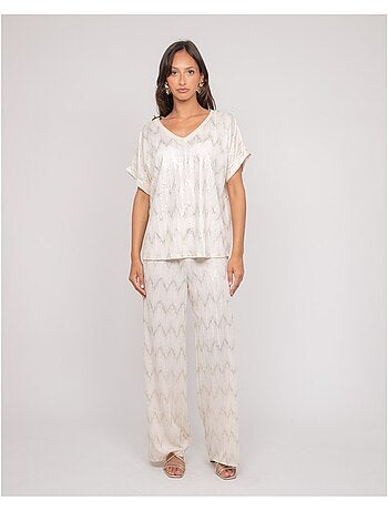 Pantalon fluide texturé EMANTINE