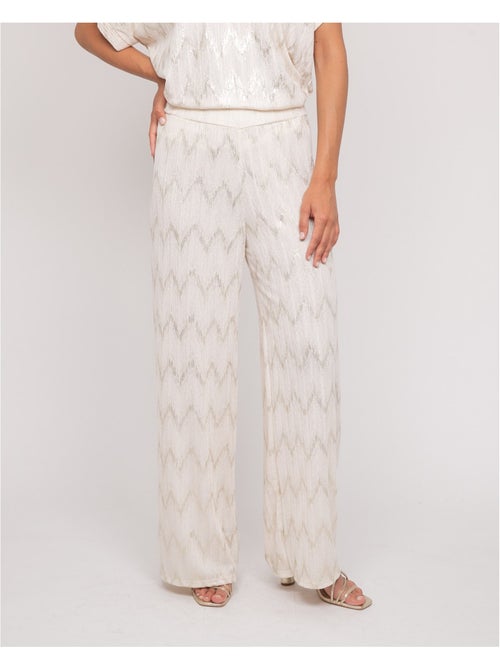 Pantalon fluide texturé EMANTINE - Kiabi
