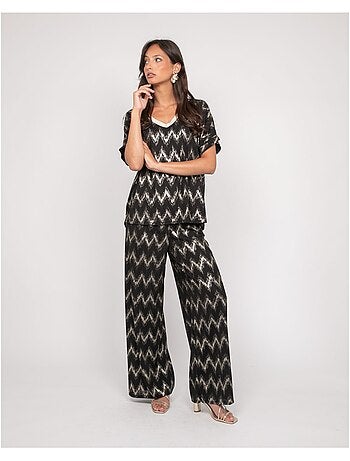 Pantalon fluide texturé EMANTINE
