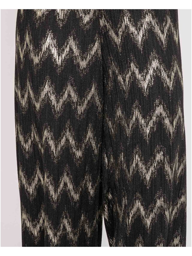 Pantalon fluide texturé EMANTINE Noir - Kiabi