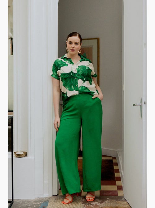 Pantalon fluide uni avec poches PAPRIKA - Kiabi