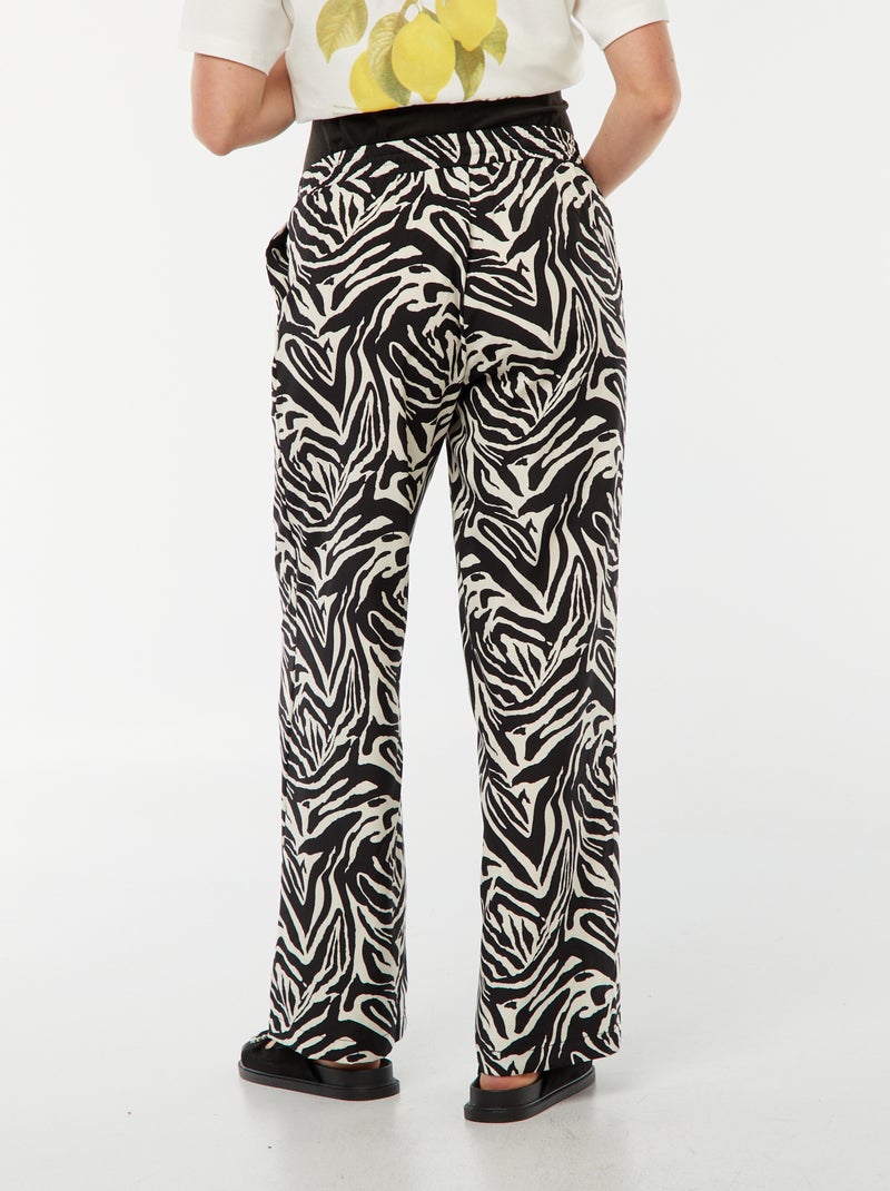 Pantalon fluide zébré 'Only Maternity' NOIR - Kiabi