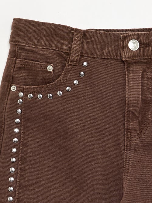 Pantalon forme barrel avec clous - Kiabi